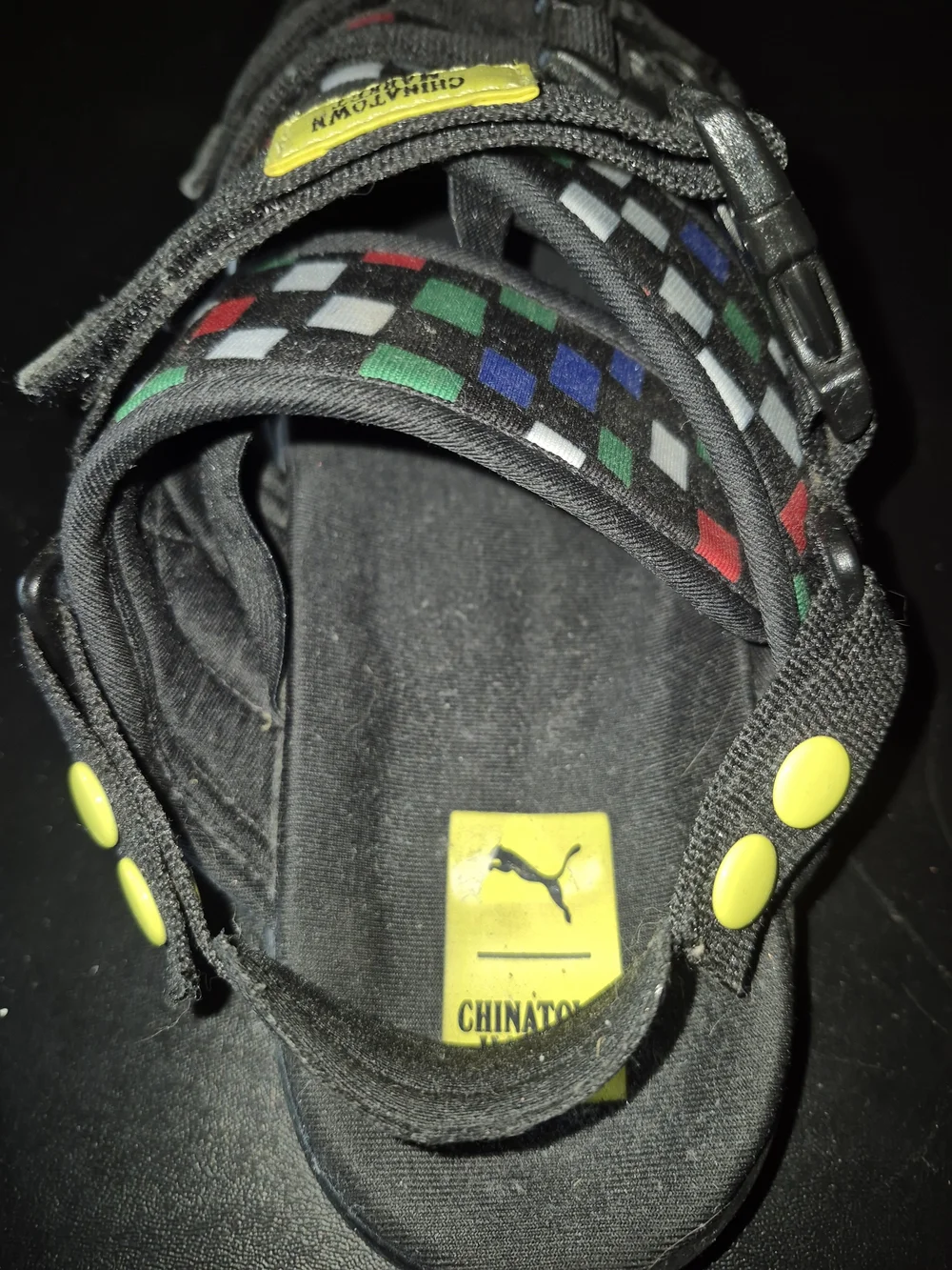 Mens Puma Chinatown Market x Leadcat 'Black Blazing Yellow' Wild Sandals Size 11